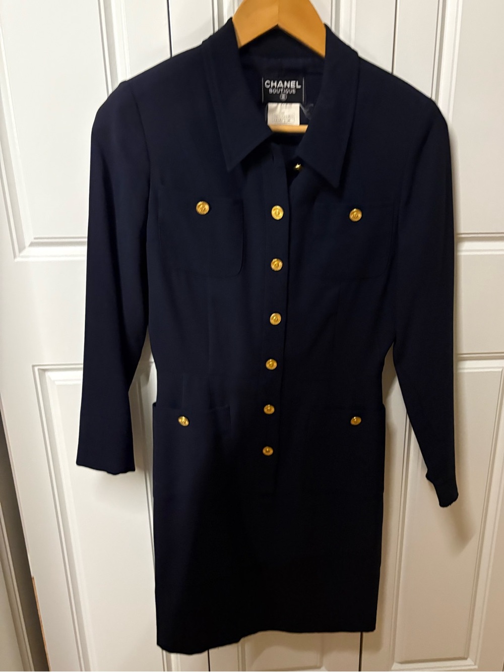 Vintage Chanel Boutique Button Collared Dress